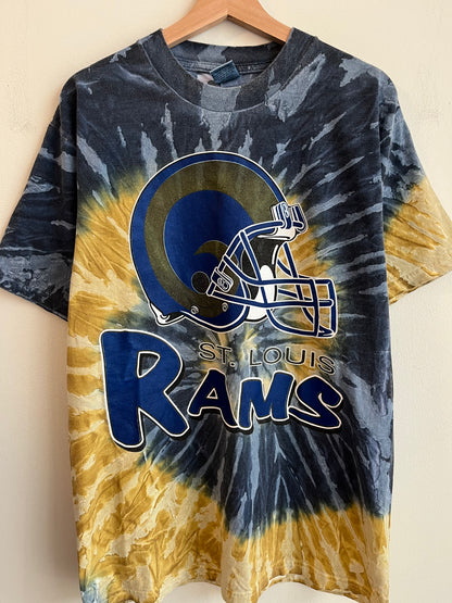 00s St Louis Rams True Fan Tie Dye Tee (L)