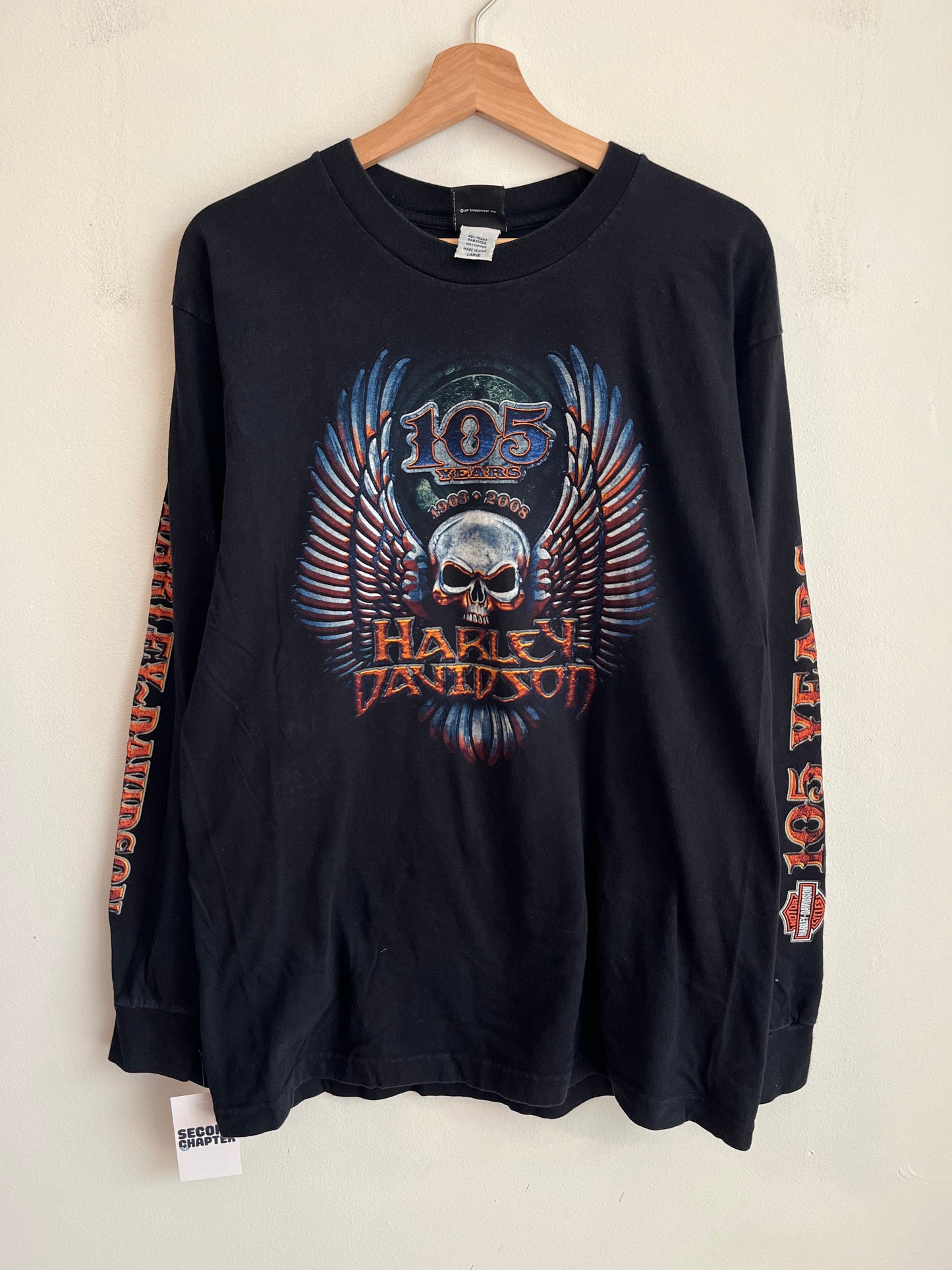2008 Harley Davidson 105 Years Charleston Sleeve Hit Long-Sleeve Shirt (L)