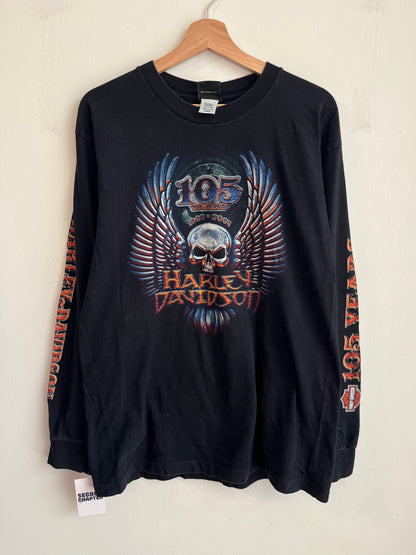 2008 Harley Davidson 105 Years Charleston Sleeve Hit Long-Sleeve Shirt (L)