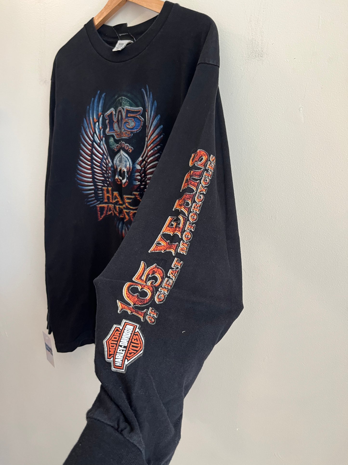 2008 Harley Davidson 105 Years Charleston Sleeve Hit Long-Sleeve Shirt (L)