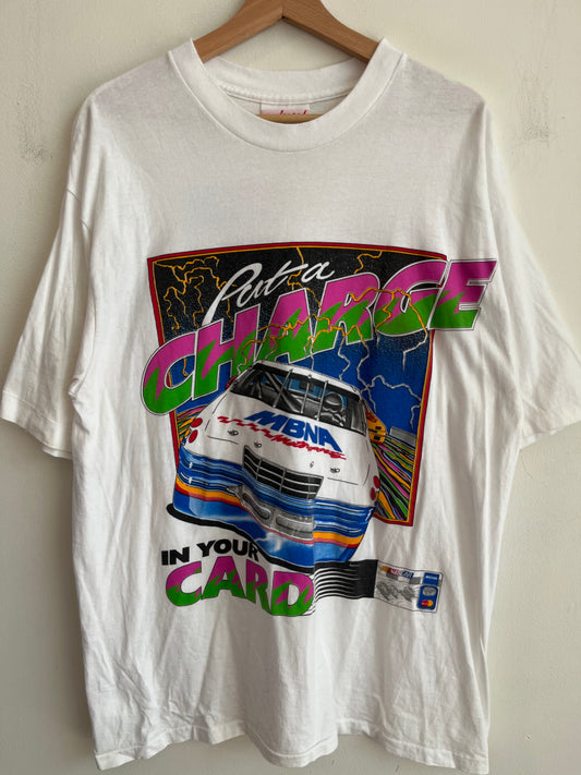 90s Nascar Mastercard "Put A Charge In Your Card" Racing Graphic Tee (XL)