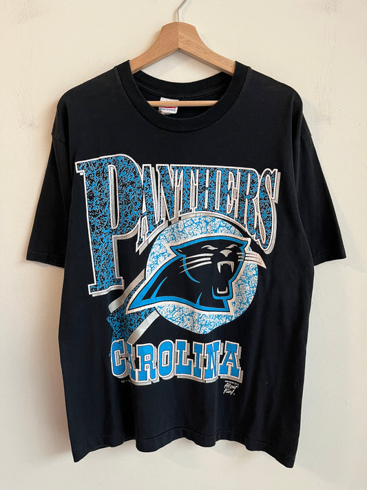 1993 Carolina Panthers Acid Wash Spell Out Tee (L)