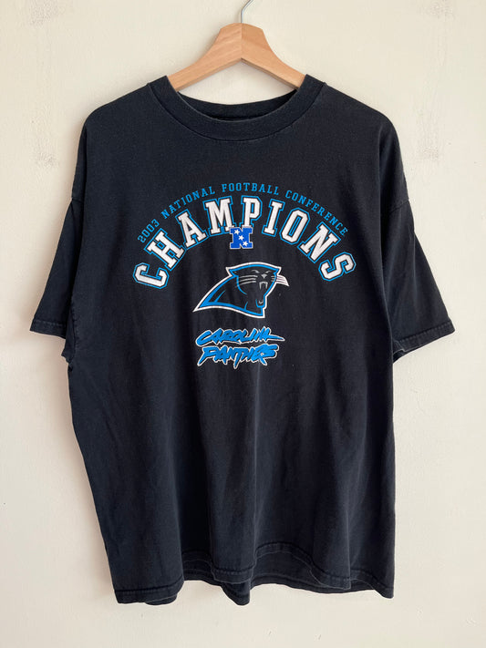 2003 Carolina Panthers Conference Champs Spell Out Tee (XL)