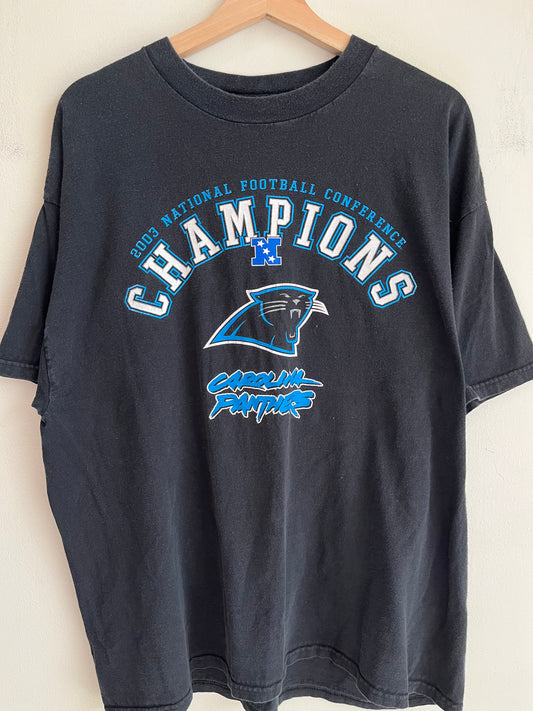 2003 Carolina Panthers Conference Champs Spell Out Tee (XL)