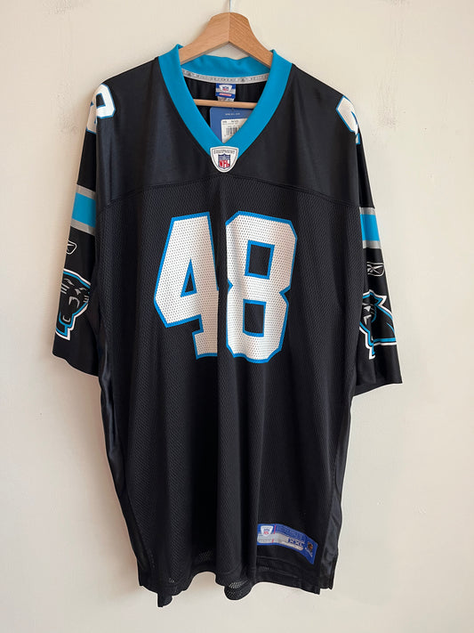 00s Carolina Panthers Stephen Davis #48 Reebok Home Jersey (XXL)