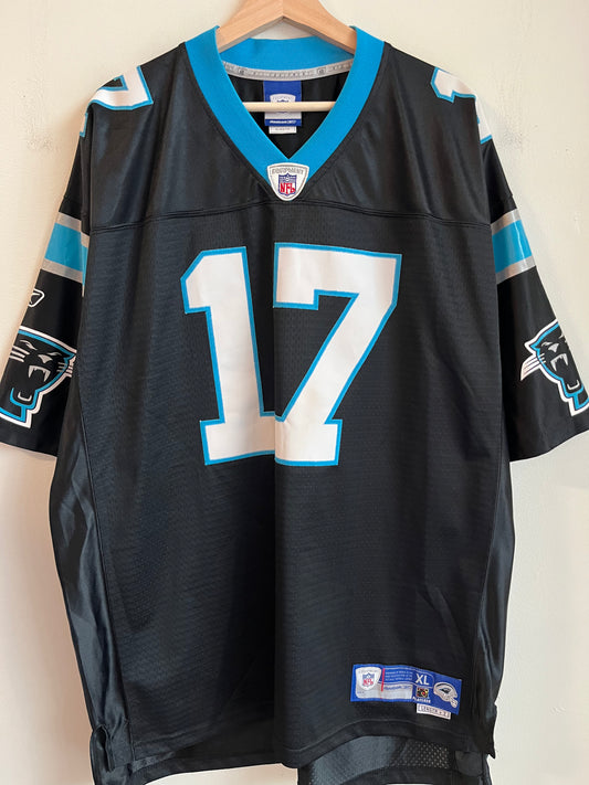 00s Carolina Panthers Jake Delhomme Stitched Reebok Home Jersey (XL)