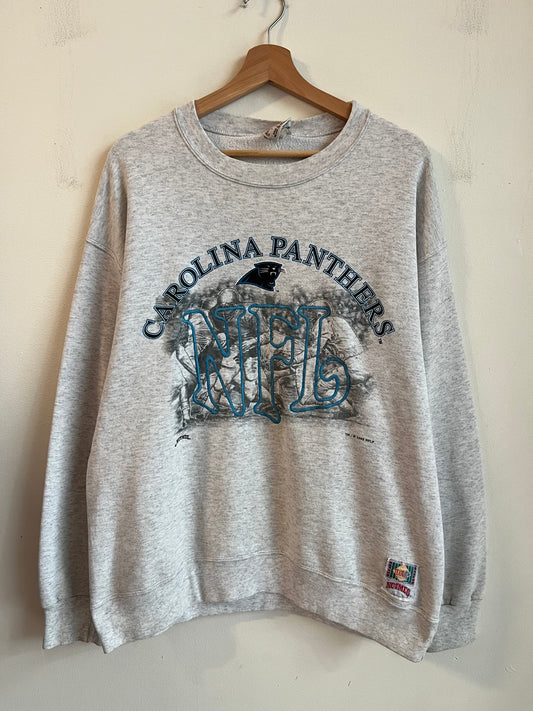 1993 Carolina Panthers Embroidered Nutmeg Crewneck (L)