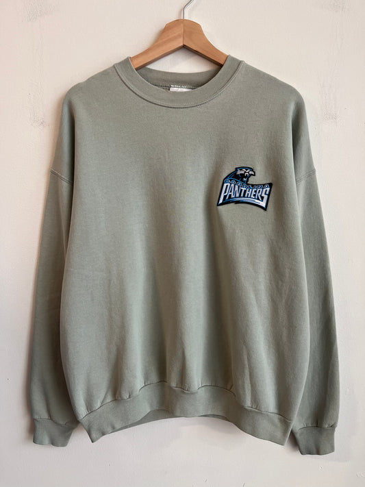 00s Carolina Panthers Embroidered Seafoam Patched Crewneck (L)