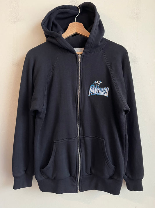 90s Carolina Panthers Waffle Knit Embroidered Patched Hoodie (M)