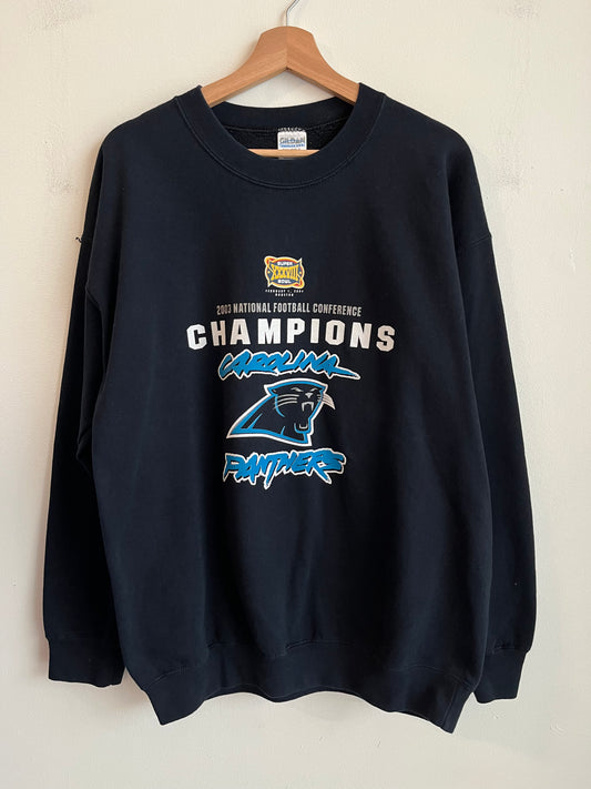2003 Carolina Panthers Cat Scratch Conference Champs Crewneck (XL)