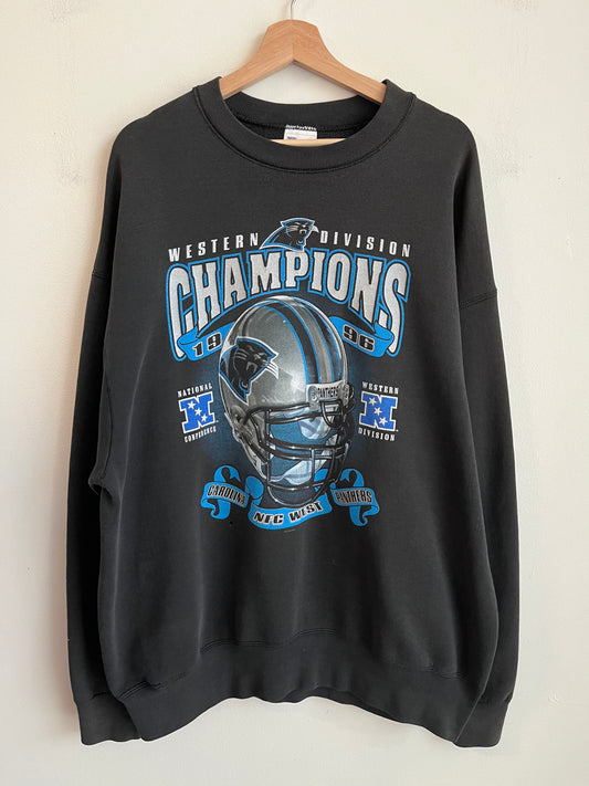 1996 Carolina Panthers Western Division Helmet Pro Player Crewneck (XXL)