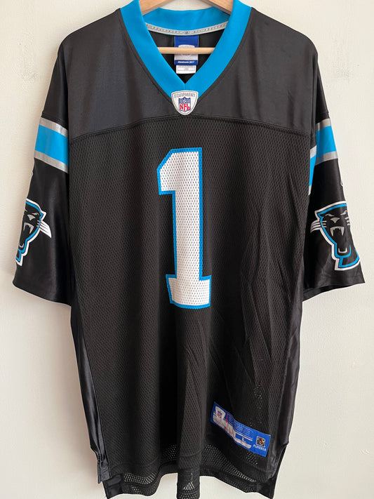 2010s Carolina Panthers Cam Newton Rookie Year Reebok Home Jersey (L)