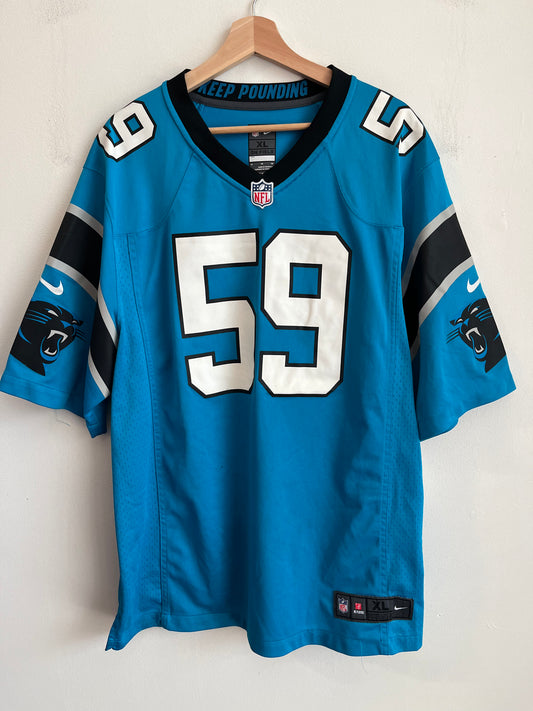 2016 Carolina Panthers Luke Kuechly Electric Blue Jersey (XL)