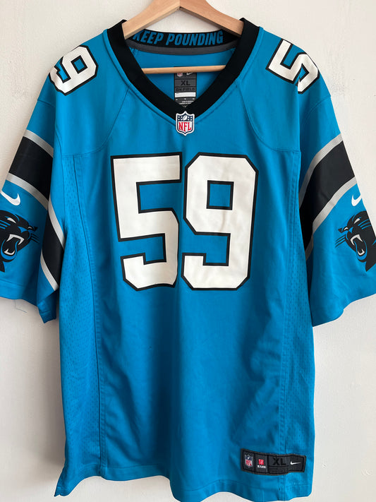 2016 Carolina Panthers Luke Kuechly Electric Blue Jersey (XL)