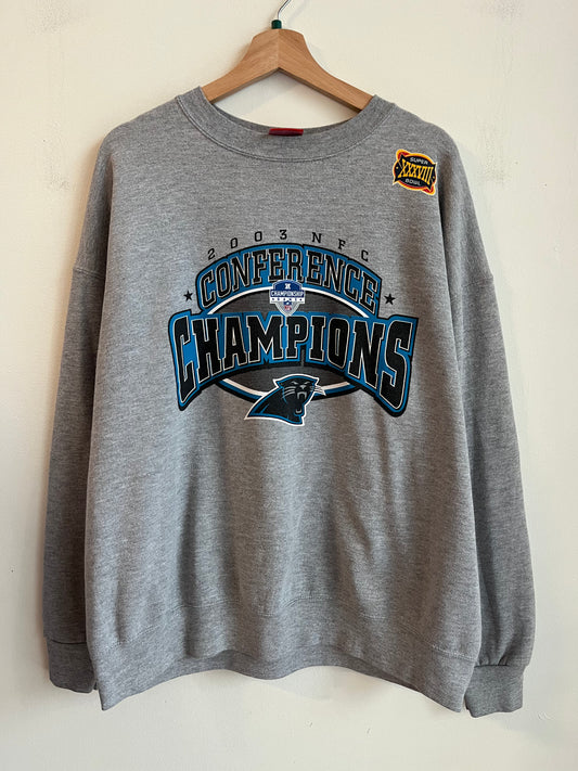 2003 Carolina Panthers Conference Champions Super Bowl Crewneck (XL)