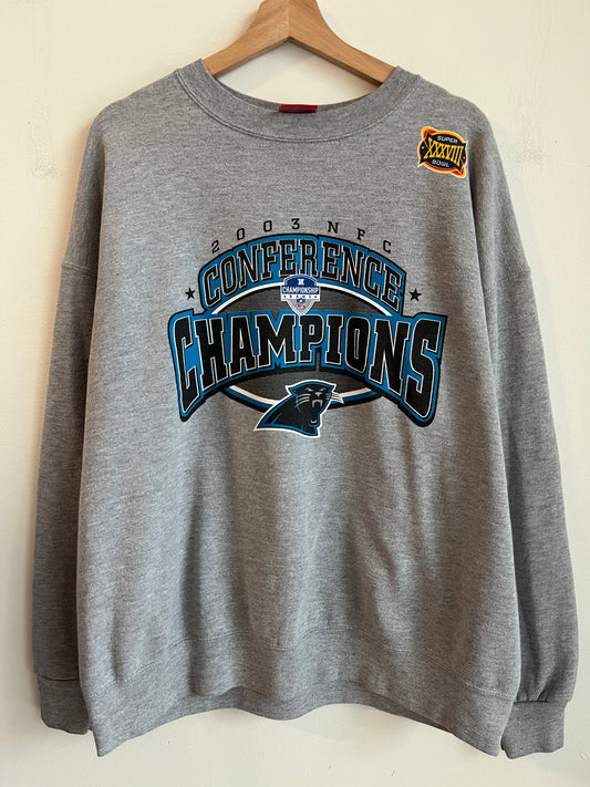 2003 Carolina Panthers Conference Champions Super Bowl Crewneck (XL)