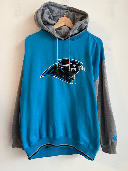 1990s Carolina Panthers Starter Two Tone Big Logo Hoodie (L)