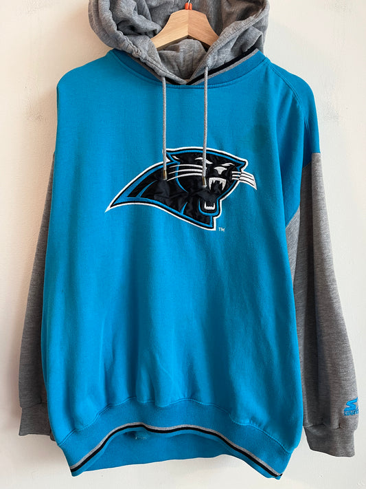 1990s Carolina Panthers Starter Two Tone Big Logo Hoodie (L)
