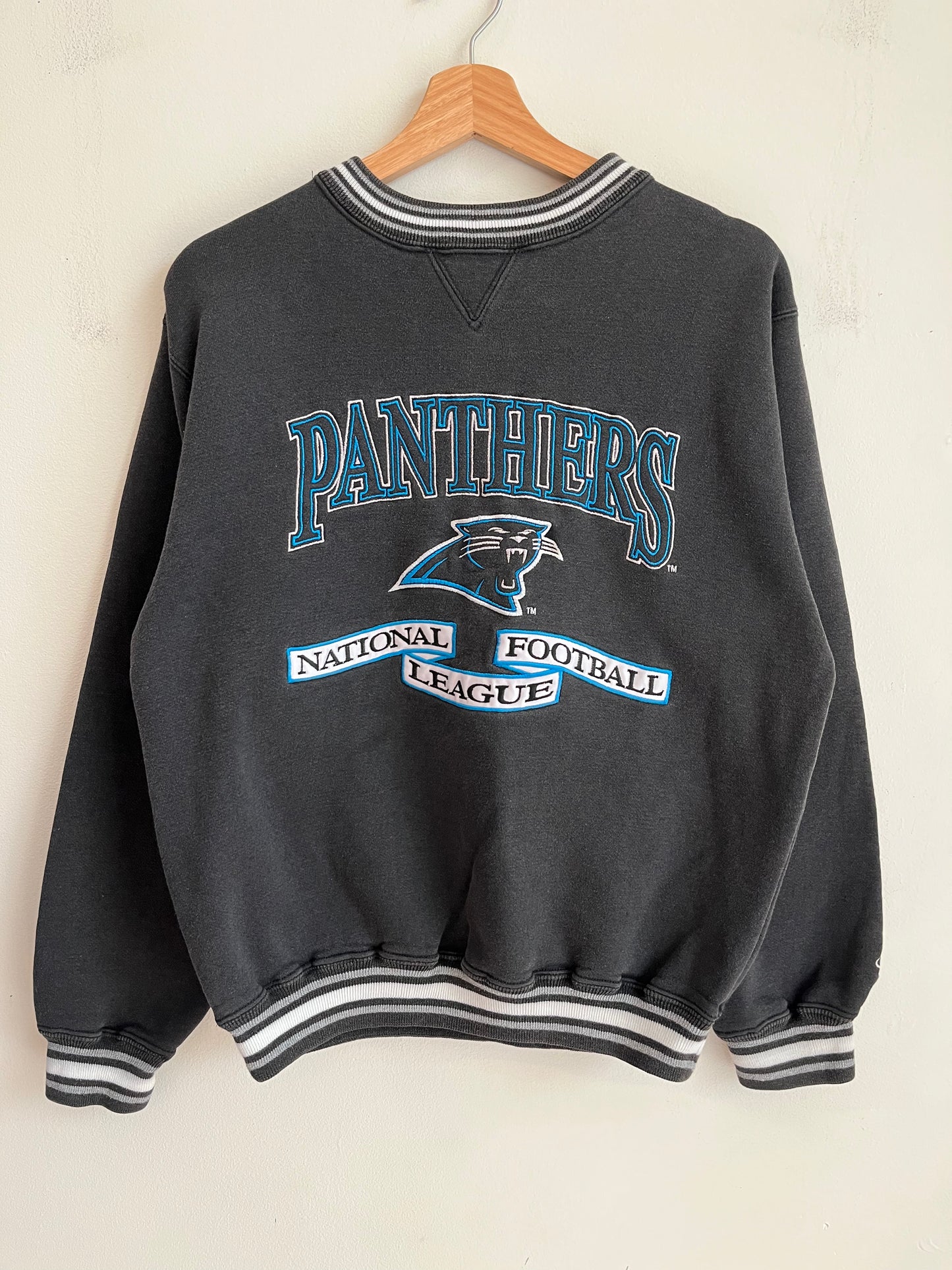 1990s Carolina Panthers Embroidered Spell Out Logo Athletic Crewneck (M)