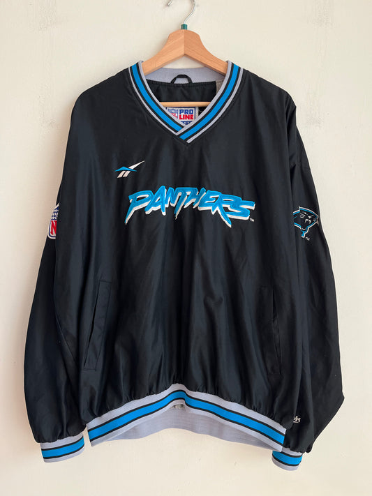 1990s Carolina Panthers Cat Scratch Reebok Pro Line Rare Windbreaker (XL)