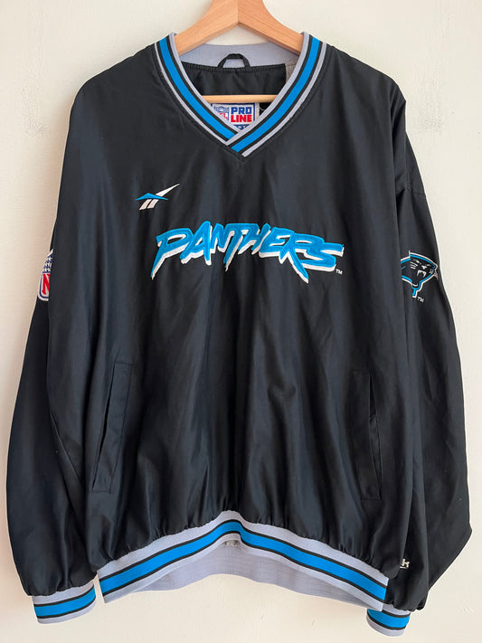 1990s Carolina Panthers Cat Scratch Reebok Pro Line Rare Windbreaker (XL)