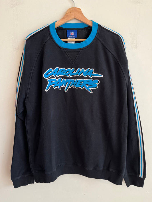 2000s Carolina Panthers Reebok Cat Scratch Spell Out Crewneck (M)