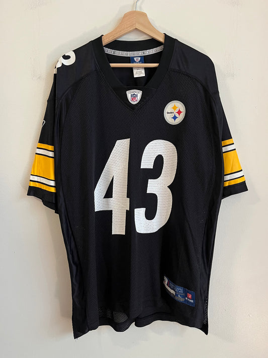 00s Pittsburgh Steelers Troy Polamalu Reebok Home Jersey (L)