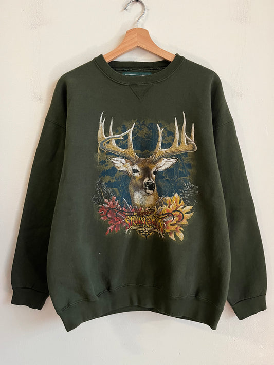 90s Deer Nature Graphic Essential Crewneck (XL)