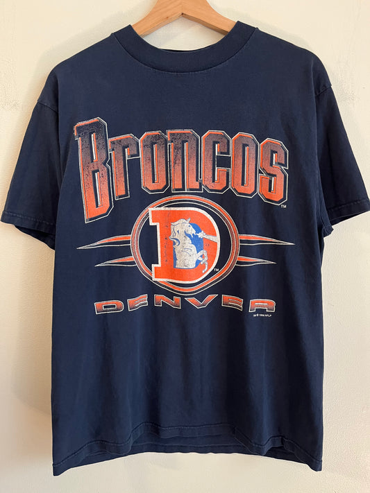 1996 Denver Broncos Logo 7 Old Logo Tee (L)
