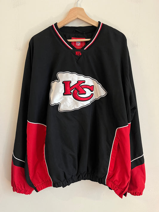 00s Kansas City Chiefs Big Logo NFL Windbreaker (XL)