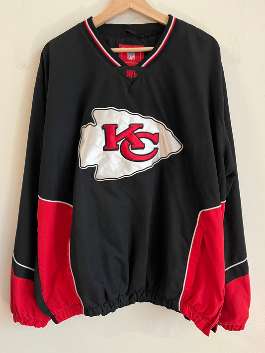 00s Kansas City Chiefs Big Logo NFL Windbreaker (XL)