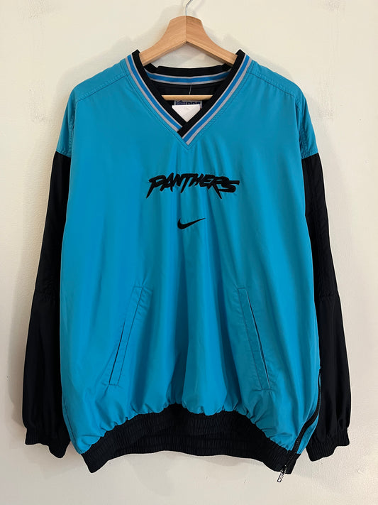 90s Carolina Panthers Reversible Black & Blue Nike Windbreaker (XL)