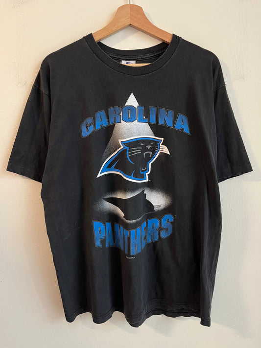 1993 Carolina Panthers Shadow Starter Spell Out Graphic Tee (L)