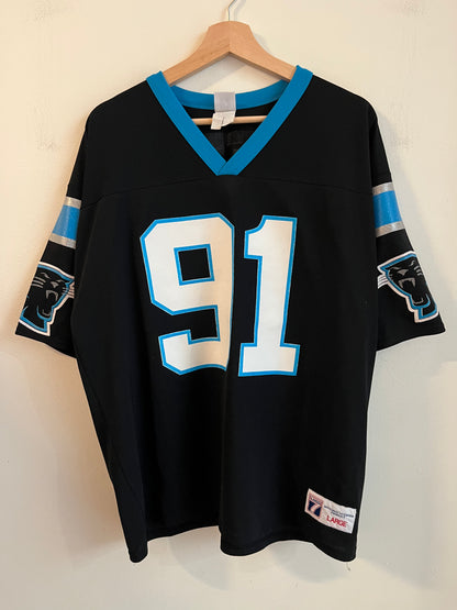 90s Carolina Panthers Kevin Greene Logo Athletic Boxy Jersey (L)