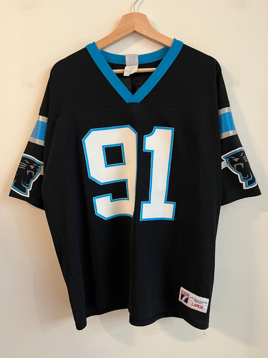 90s Carolina Panthers Kevin Greene Logo Athletic Boxy Jersey (L)