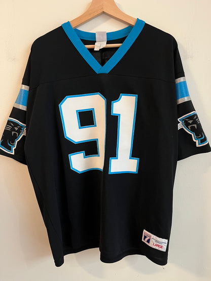 90s Carolina Panthers Kevin Greene Logo Athletic Boxy Jersey (L)