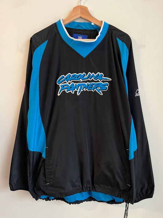 2000s Carolina Panthers Cat Scratch Reebok 2 Tone Windbreaker (XL)