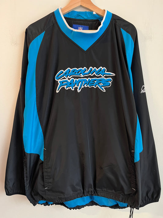 2000s Carolina Panthers Cat Scratch Reebok 2 Tone Windbreaker (XL)