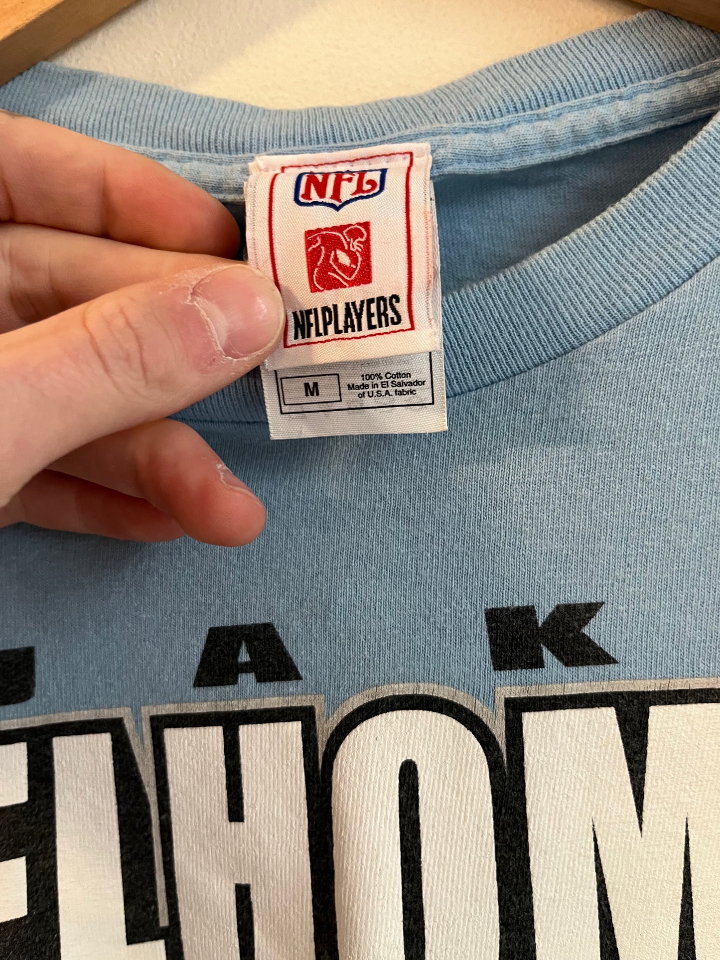 00s Carolina Panthers Jake Delhomme Baby Blue Tee (M)
