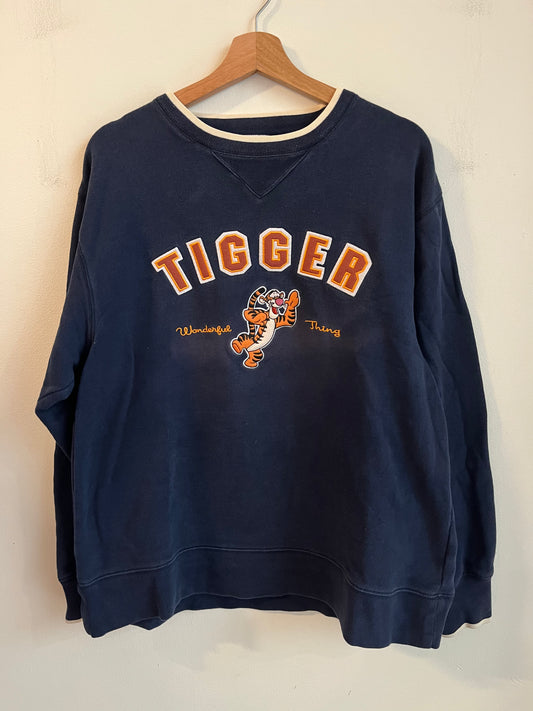00s Disney Tigger Embroidered Navy Crewneck (M)