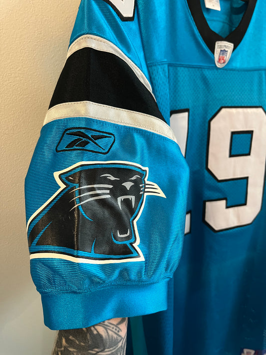 00s Carolina Panthers Keyshawn Johnson Electric Blue Stitched Reebok Jersey (XXL)