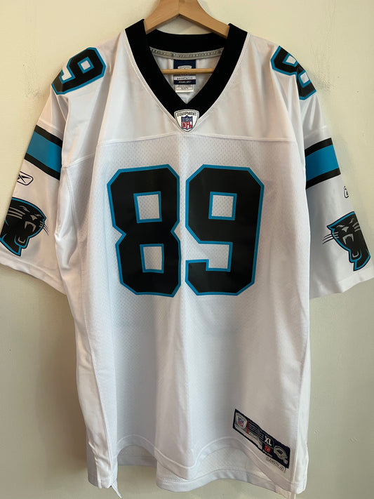 00s Carolina Panthers Steve Smith Stitched Reebok Away Jersey (XL)