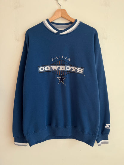 90s Dallas Cowboys Starter Embroidered Spell Out Crewneck (L)