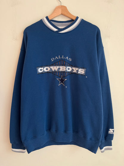 90s Dallas Cowboys Starter Embroidered Spell Out Crewneck (L)