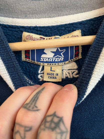 90s Dallas Cowboys Starter Embroidered Spell Out Crewneck (L)