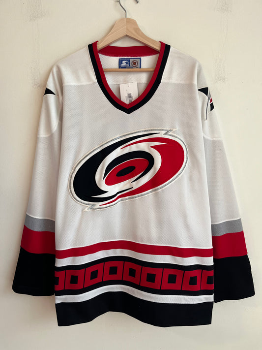 00s Carolina Hurricanes Big Logo Starter Away Jersey (XL)