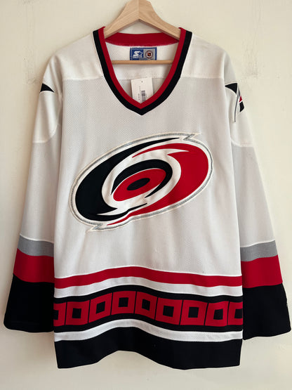 00s Carolina Hurricanes Big Logo Starter Away Jersey (XL)