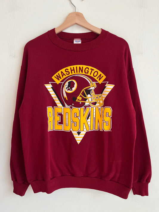 1990s Washington Redskins Spell Out Trench Maroon Crewneck (L)