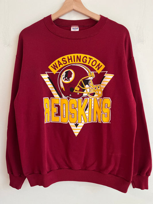 1990s Washington Redskins Spell Out Trench Maroon Crewneck (L)