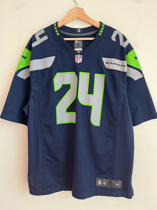 2013 Seattle Seahawks Marshawn Lynch Home Nike Jersey (XL)